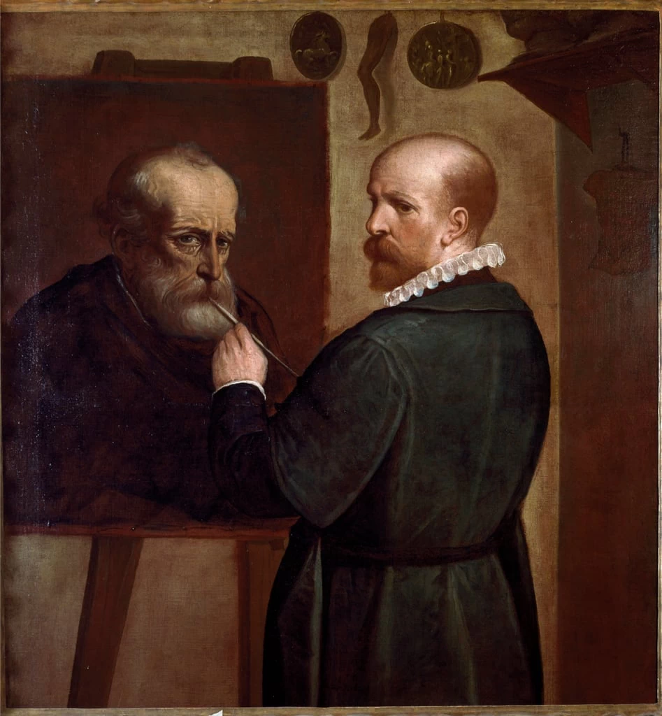 Autoritratto del pittore che dipinge il ritratto del padre - Palazzo Bianco, Musei di Strada Nuova, Genova